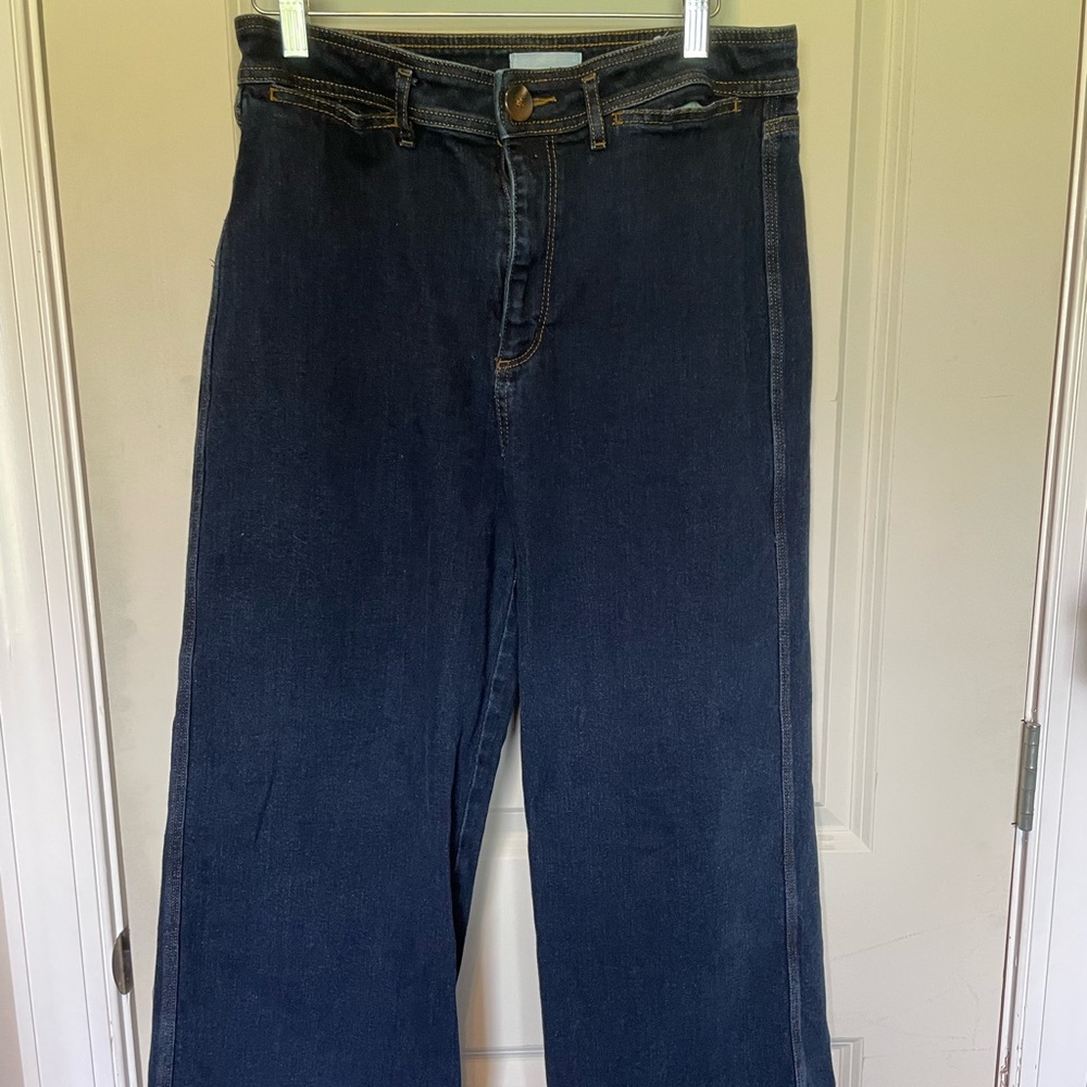 Loft High waist, Wide leg jeans, cropped/ankle length- Not Full length